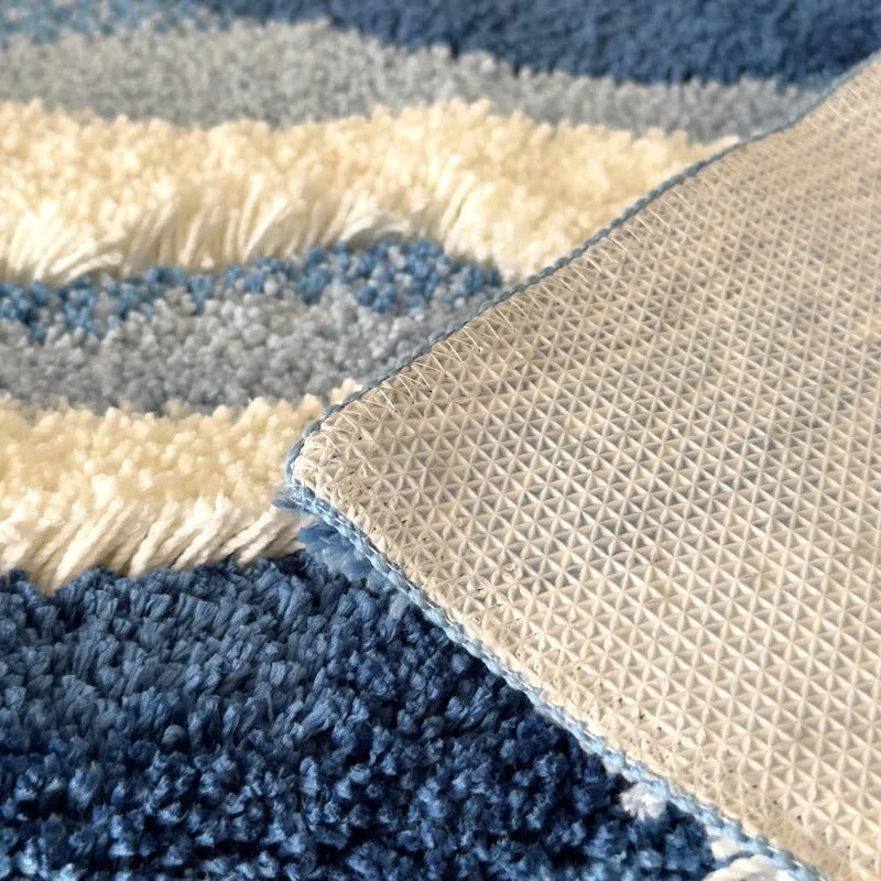 Tappeto trapuntato ispirato all'oceano, decorazione antiscivolo per la camera da letto | Fioriscas