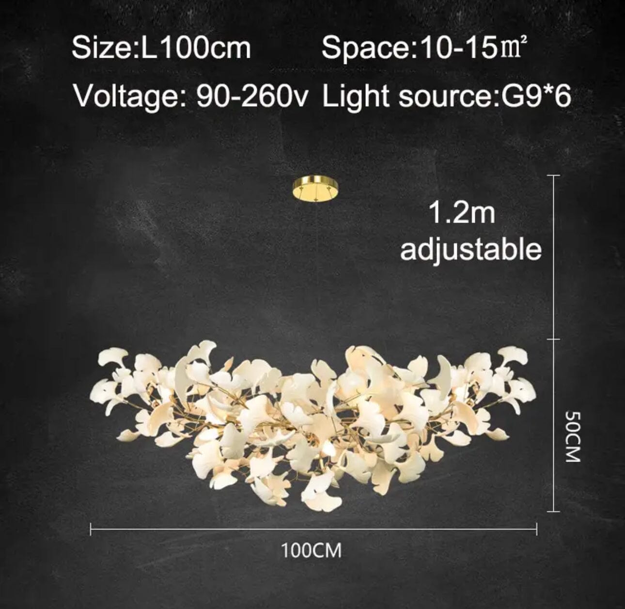 Ceramic Petal Chandelier, LumaPetal Design With Dimmable LED Glow