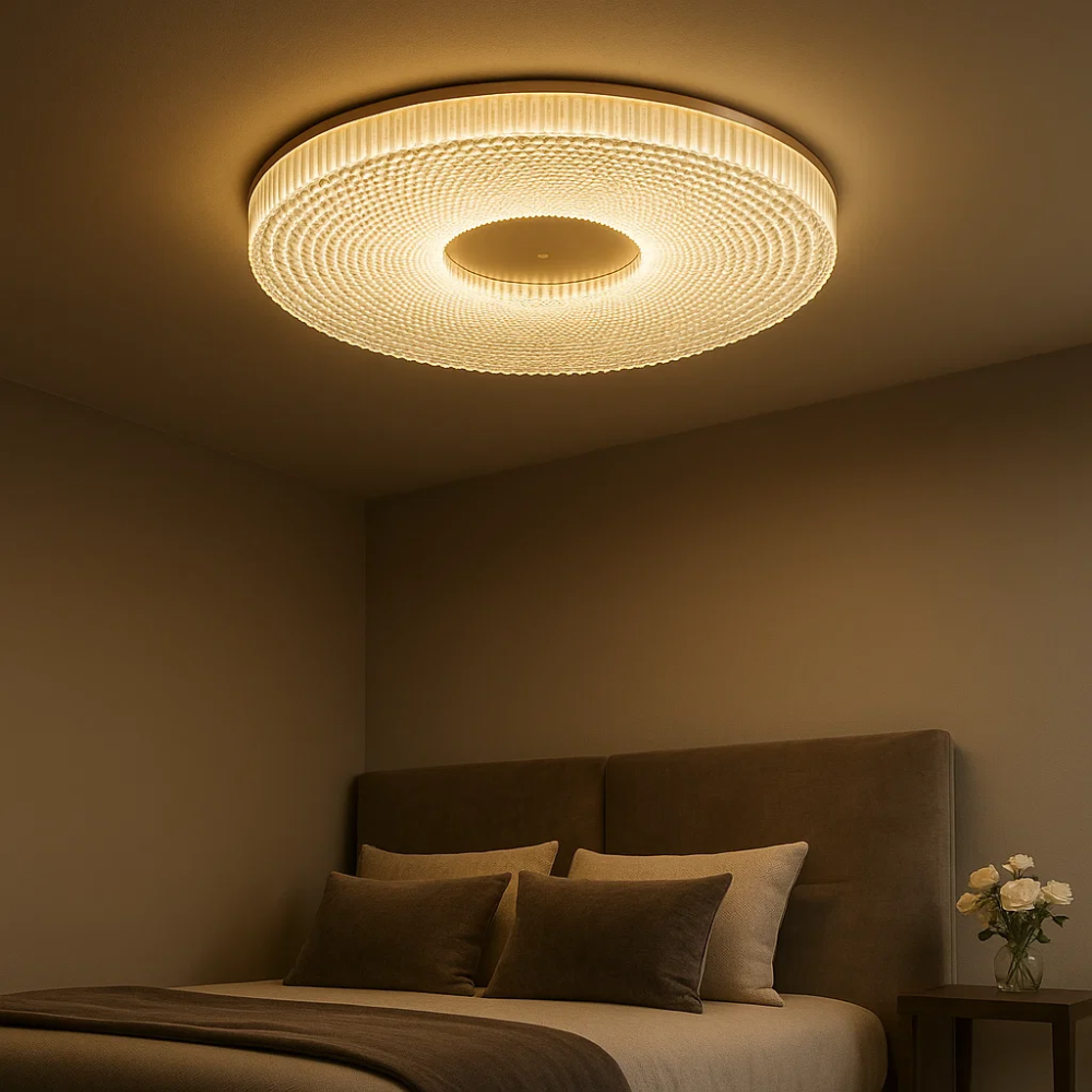 Plafonnier LED Luminia à montage encastré, finition élégante en métal et acrylique