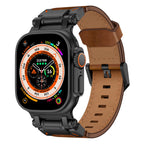 Řemínek na Apple Watch z kůže Crazy Horse, titanový adaptér, ručně šitý