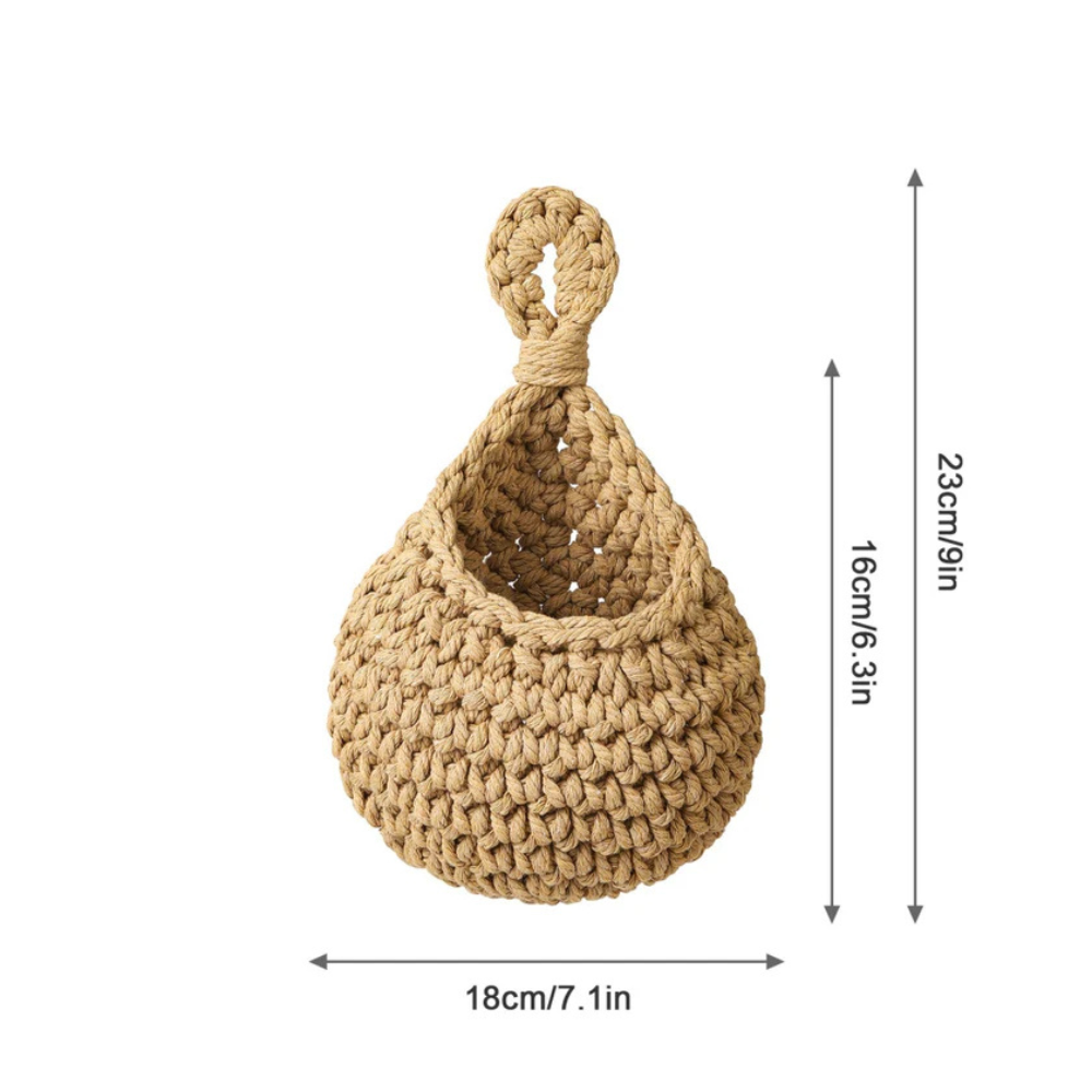 Hängekorb, handgewebte Jute, rustikales Boho-Wohndekor