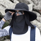Sluneční klobouk se širokou krempou a UV ochranou s nastavitelným páskem na rybaření a turistiku