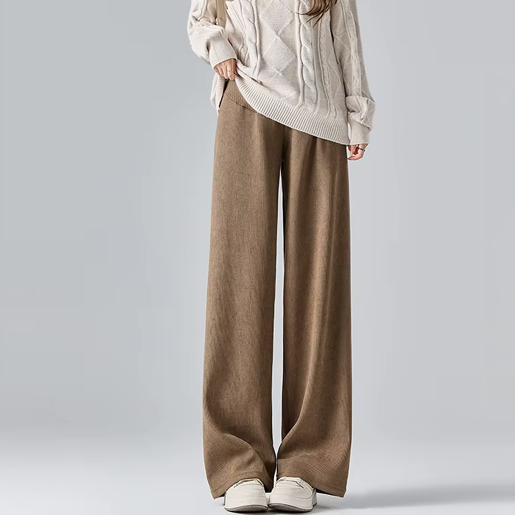 Maternity Pants, Wide-Leg Cotton Blend for Everyday Comfort
