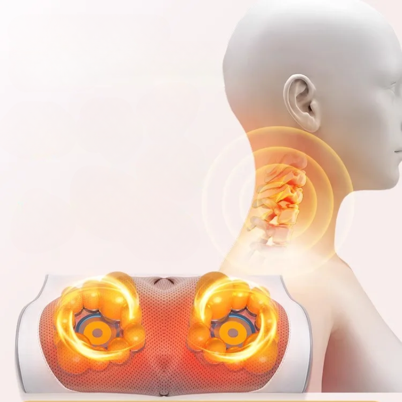 SerenGlow ComfortHeat Heated Neck and Back Massage Pillow