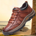 Men's Arch Support Shoes, StrideFlex Hand-Stitched Leather Slip-Ons With Cushioned Soles