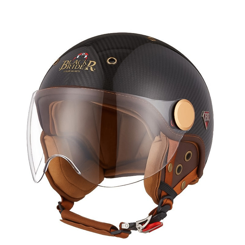 Kask motocyklowy z włókna węglowego, z certyfikatem CE, lekki
