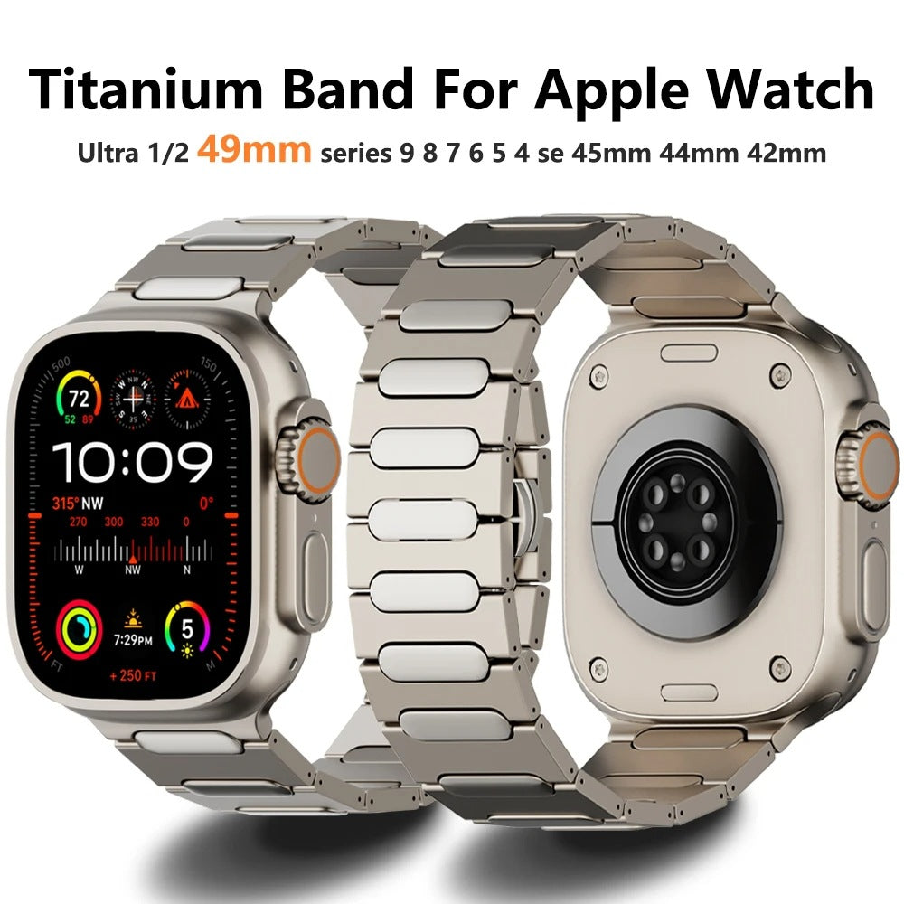 Titanium Bracelet Band For Apple Watch Ultra 1/2, Aureon Butterfly Clasp