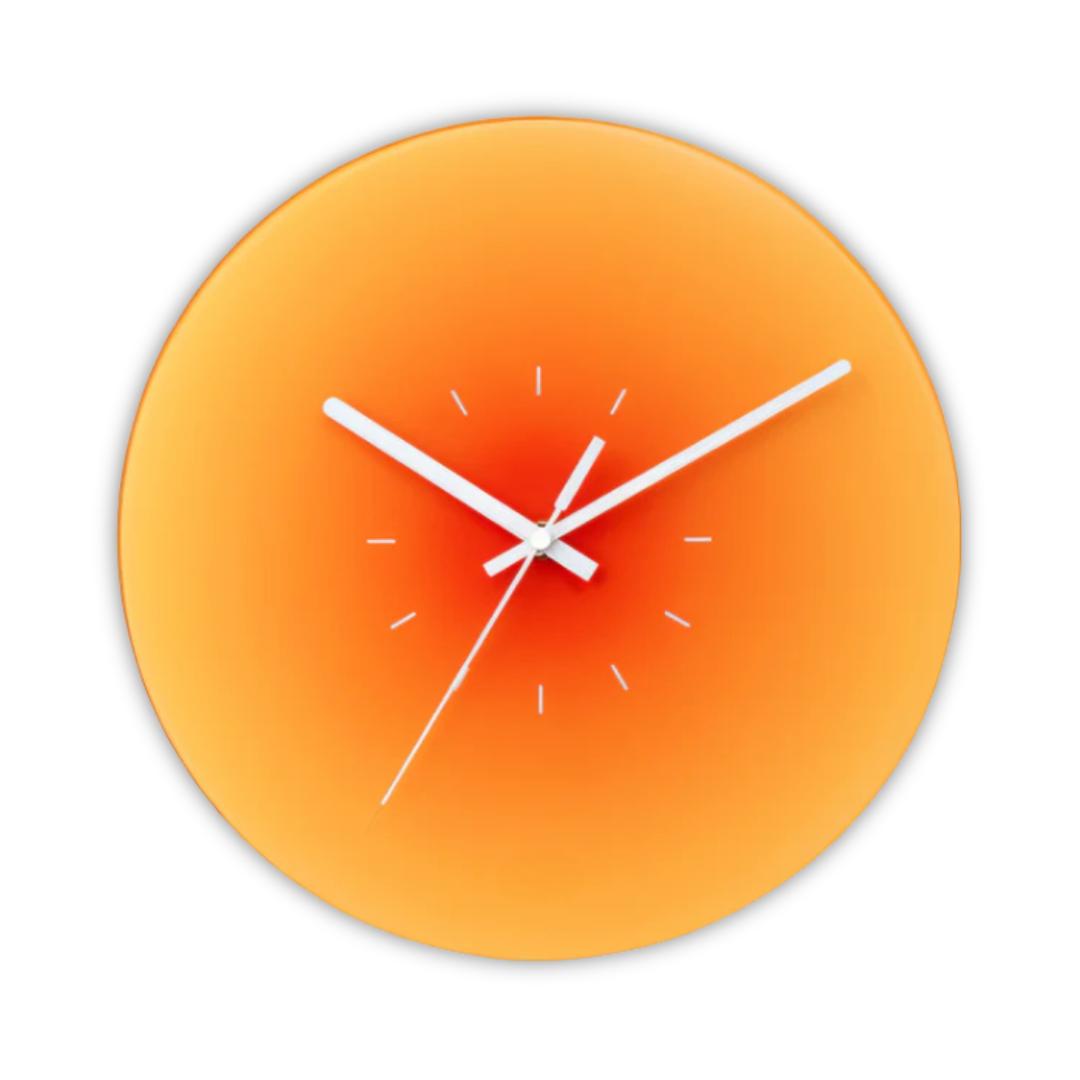 NovaLuxe-wandklok van glas, stil kwartsuurwerk, met of zonder cijfers