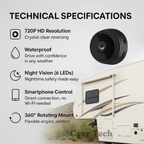 Astra draadloze achteruitrijcamera, HD-nachtzicht, waterdicht ontwerp