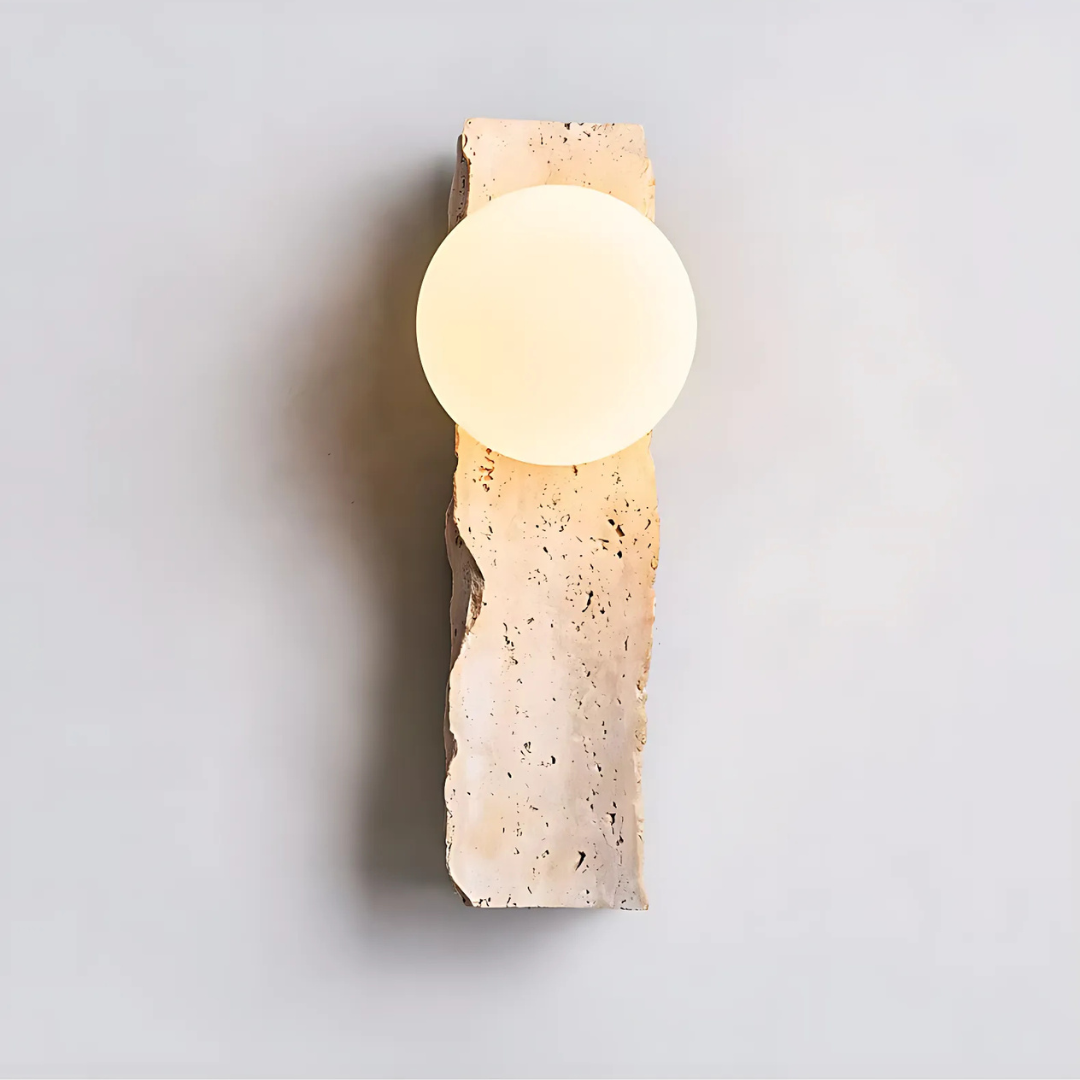 G9 LED Wall Sconce In Natural Stone And Aluminum, Orion