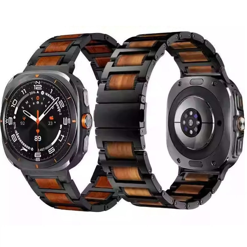 Aveline Samsung Watch Ultra-band, röd sandelträ och armband i rostfritt stål