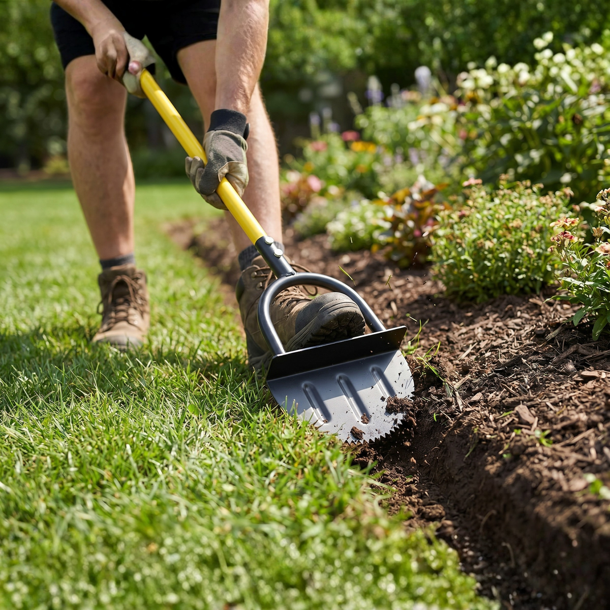 EdgeMaster Lawn Edger | Half-Moon Design with Wavy Edge | Manual Tool for Clean Lawn Edges & Beds