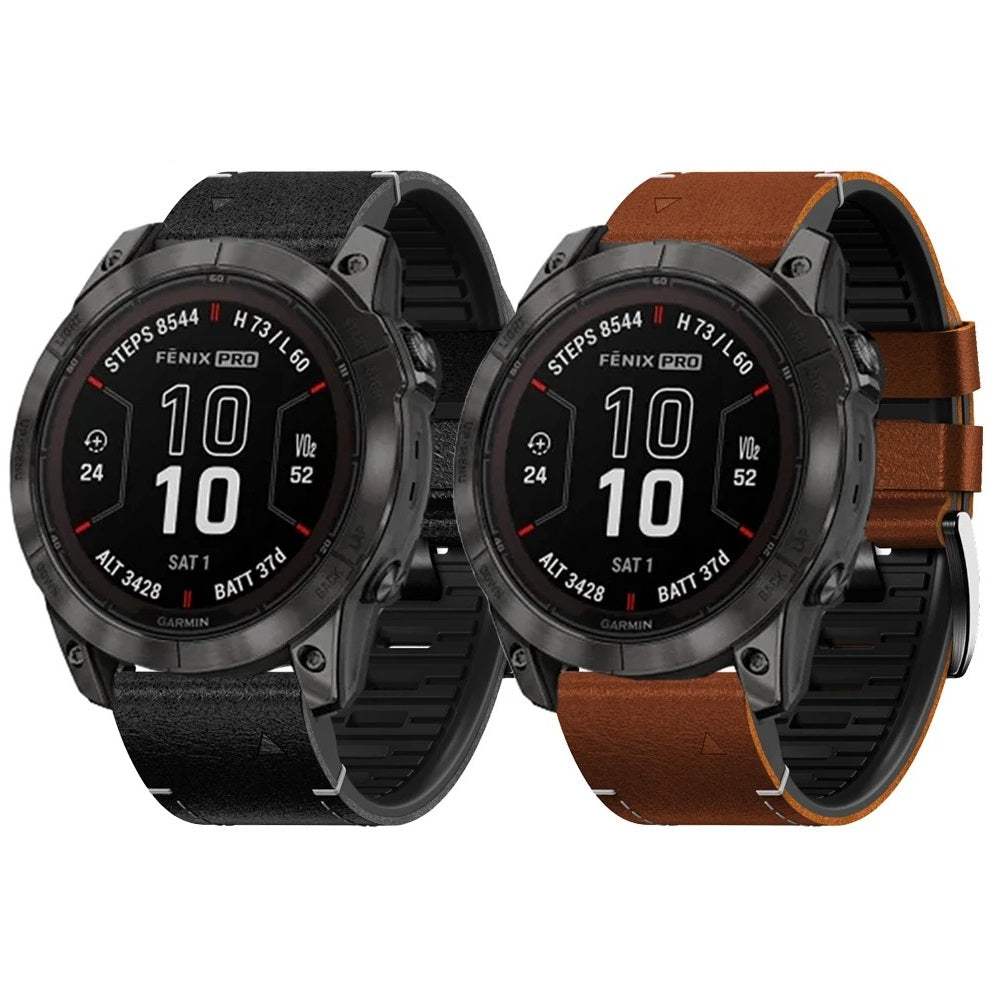 Garmin Fenix hibrid óraszíj, bőr és szilikon, Arion sorozat