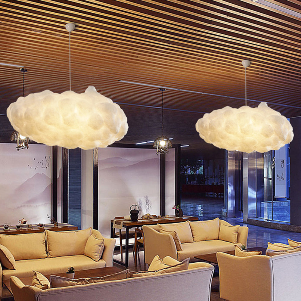 Lampada a sospensione, paralume bianco in acrilico a forma di nuvola, LED integrato, LumaCloud
