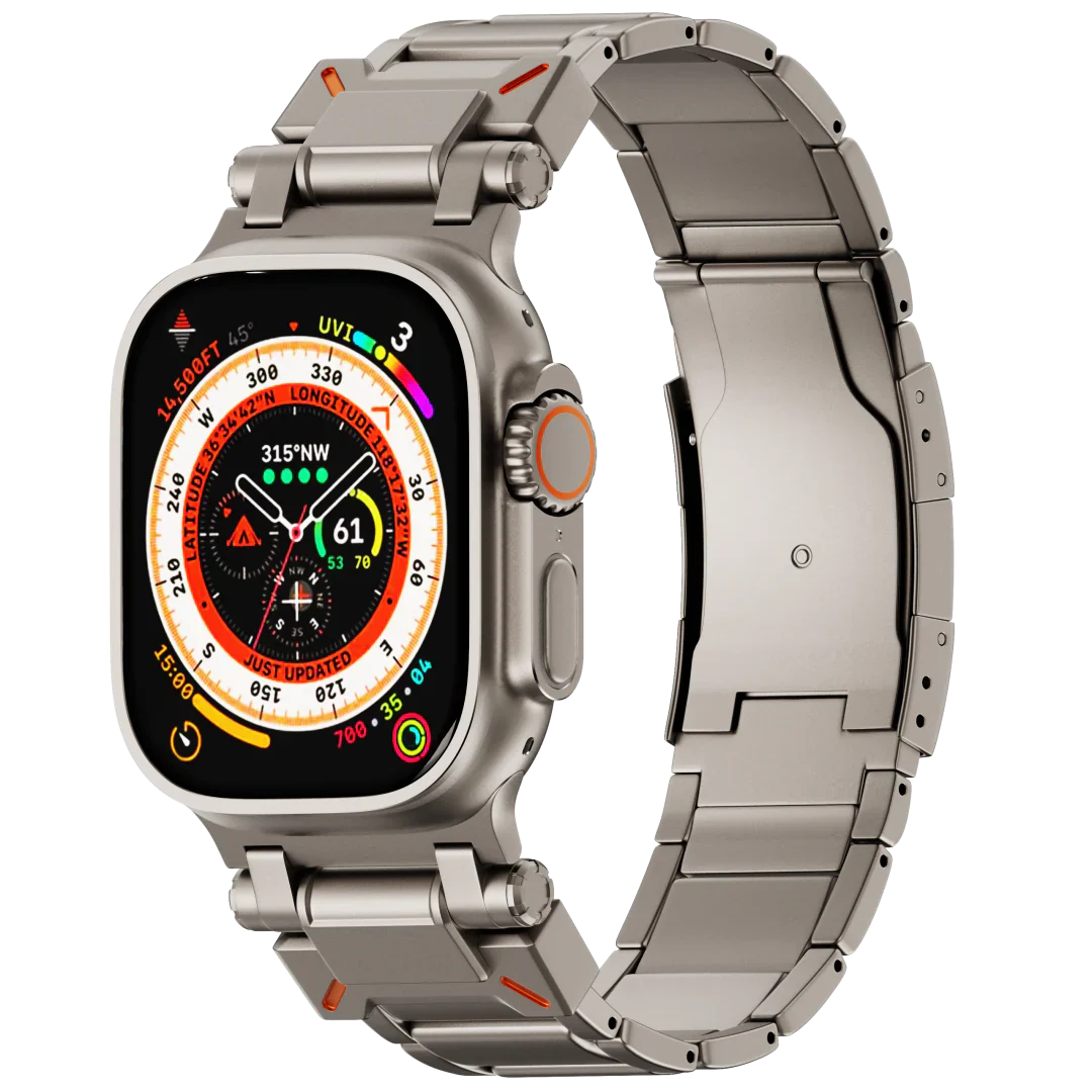 Řemínek Apple Watch, titanový řemínek Auridan s nastavitelným zapínáním