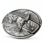 Metal Oval Cowboys Belt Buckle