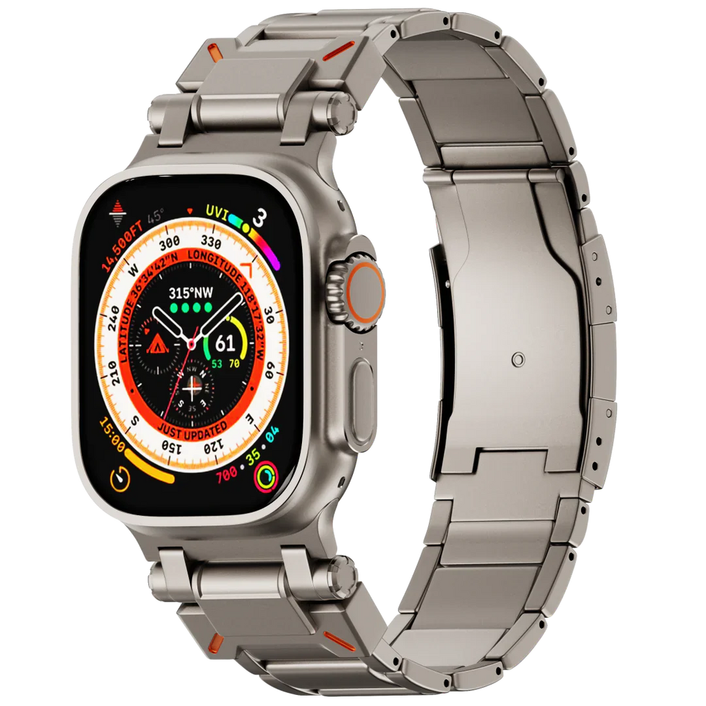 Řemínek Apple Watch, titanový řemínek Auridan s nastavitelným zapínáním