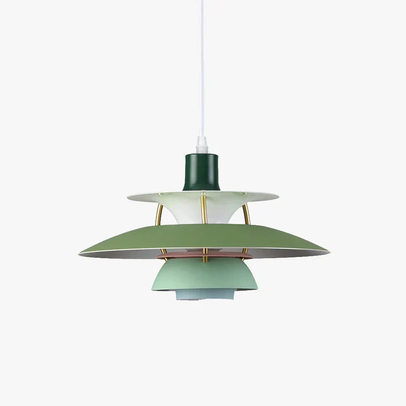 Lampa wisząca LED Morandi z wielokolorowym metalowym kloszem do salonu | Fioriscas
