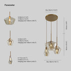June pendellampe i glas, klar/amber diamantformet | Fioriscas