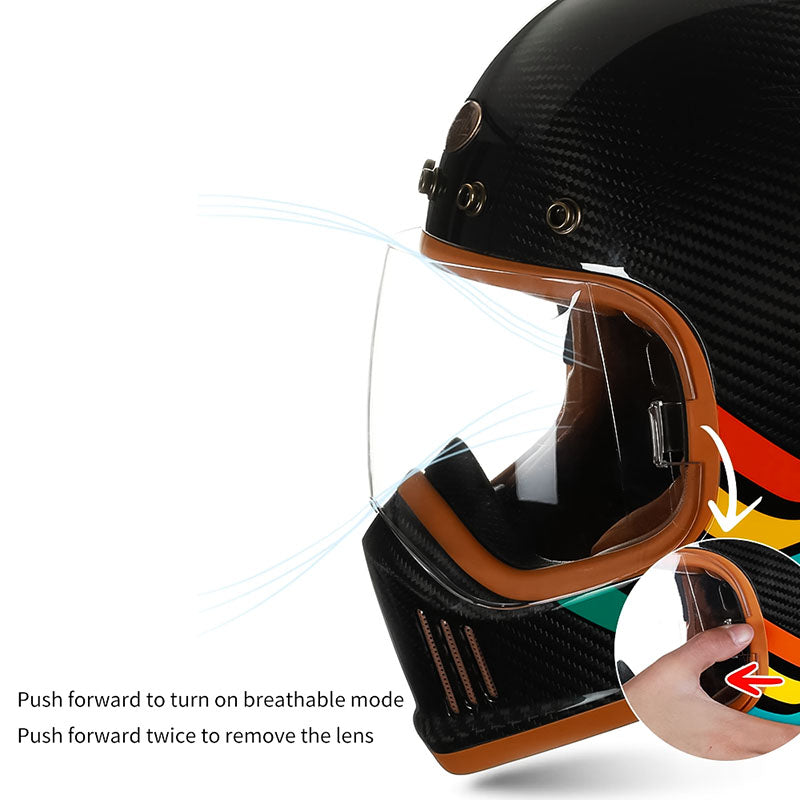 F380G Carbon Fiber Full Face Helmet DOT ECE Certified | Fioriscas
