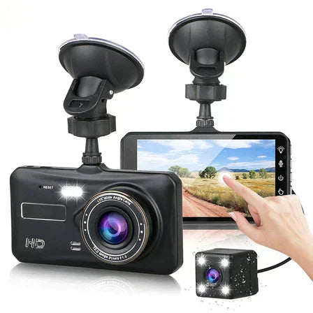Dash Cam With Dual Front-Rear Cameras, 1080P And 4-Inch LCD