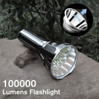 High-Power Waterproof LED Flashlight | 30,000–50,000 Lumens Rechargeable Torch