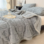 SnugLoom Coral Fleece Blanket, Reversible Heart & Letter Print