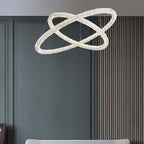 Lustre Art déco Kristy, métal et cristal, 1/2/3 anneaux | Fioriscas