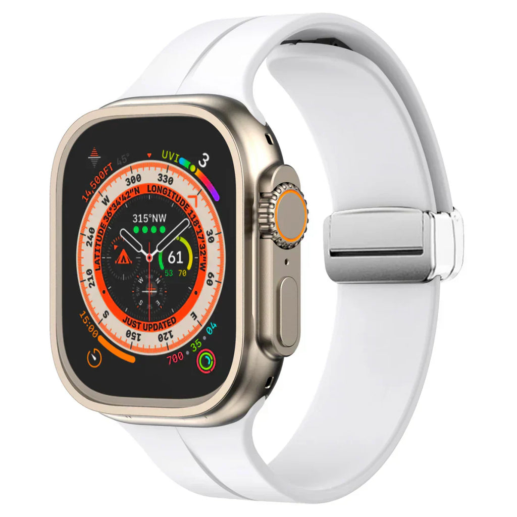 Magnetický silikonový řemínek pro Apple Watch, pásek s bezpečným zapínáním Luma