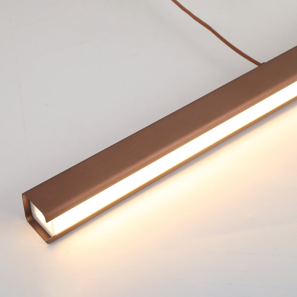 Nexis Linear-Frame LED Pendant Light, Black & Brown Finish