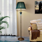 Eryn Antique Floor Lamp, Multi Colors, Metal/Fabric, Bedroom - Neutralighting