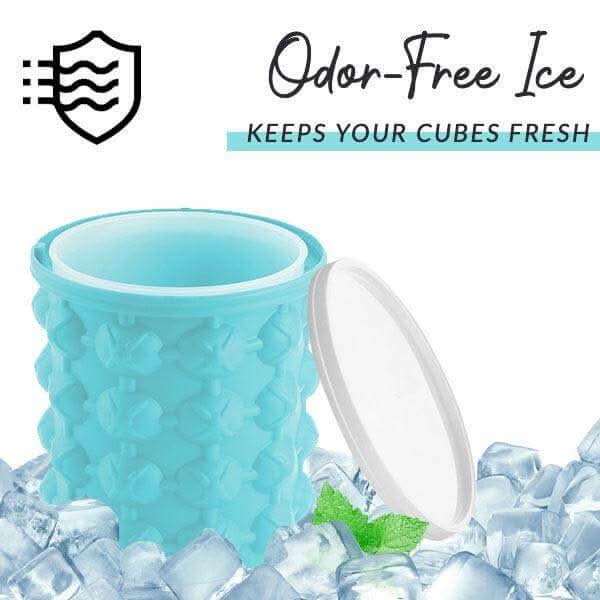 Space-saving 2-in-1 silicone ice cube tray with cooling function - Fioriscas