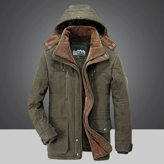 Parka imbottito da uomo ArdentVale, cappotto invernale foderato in morbido peluche
