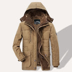 Parka imbottito da uomo ArdentVale, cappotto invernale foderato in morbido peluche