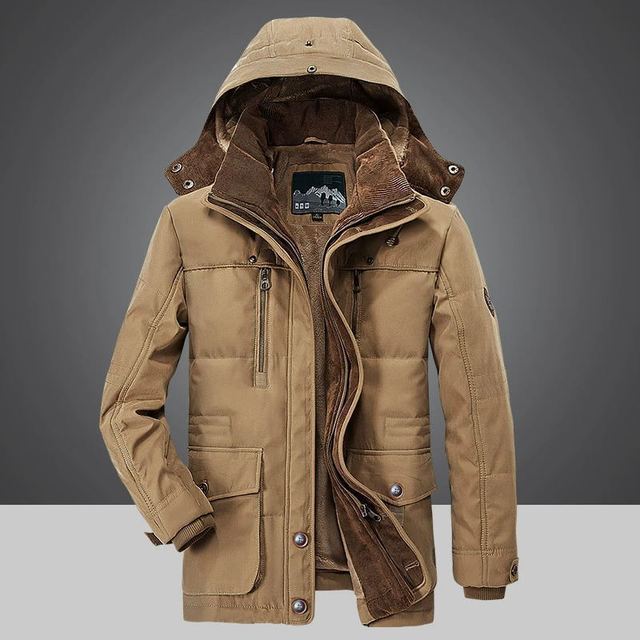 Parka imbottito da uomo ArdentVale, cappotto invernale foderato in morbido peluche