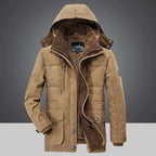 Parka imbottito da uomo ArdentVale, cappotto invernale foderato in morbido peluche