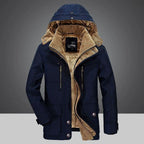 Parka imbottito da uomo ArdentVale, cappotto invernale foderato in morbido peluche