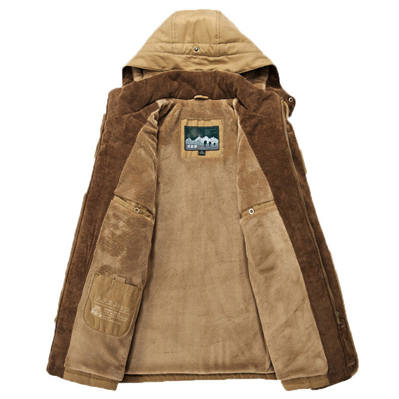 Parka imbottito da uomo ArdentVale, cappotto invernale foderato in morbido peluche