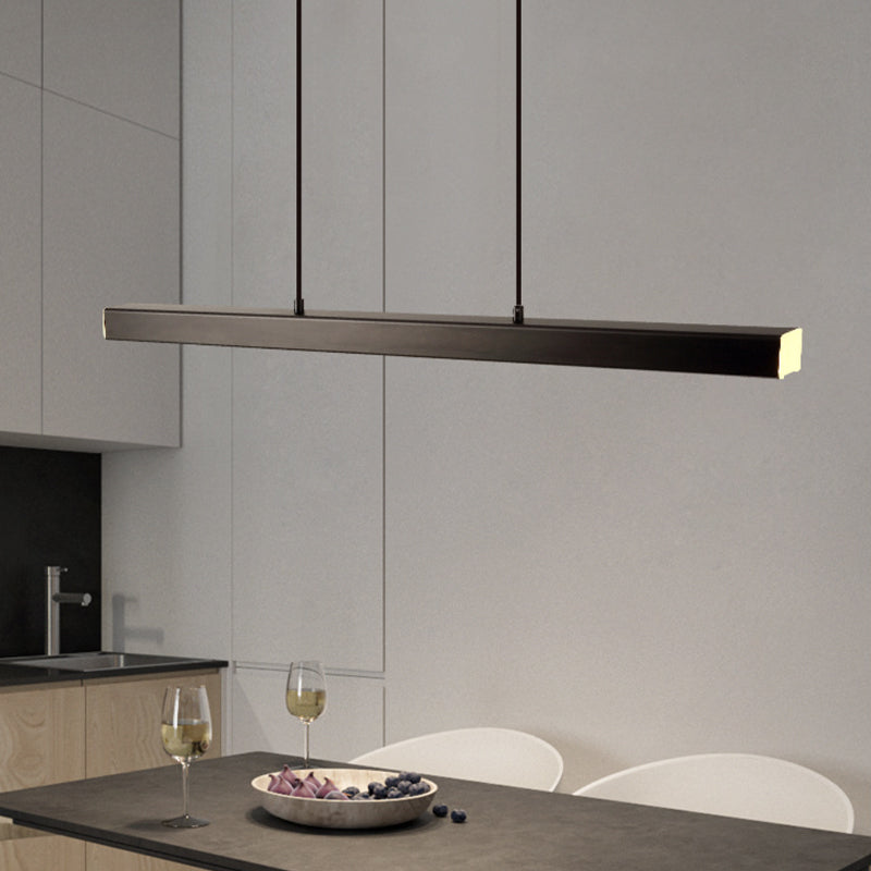 Nexis Linear-Frame LED Pendant Light, Black & Brown Finish