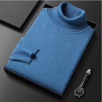 Pull à col roulé pour homme, maille en cachemire et coton Elorien