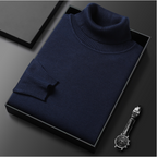Pull à col roulé pour homme, maille en cachemire et coton Elorien