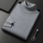 Pull à col roulé pour homme, maille en cachemire et coton Elorien