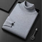 Pull à col roulé pour homme, maille en cachemire et coton Elorien