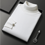Pull à col roulé pour homme, maille en cachemire et coton Elorien