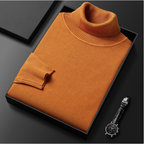 Pull à col roulé pour homme, maille en cachemire et coton Elorien