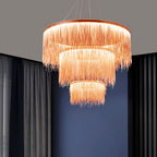Arisha kvastkæde art deco pendellampe sølv/guld stue/gang | Fioriscas
