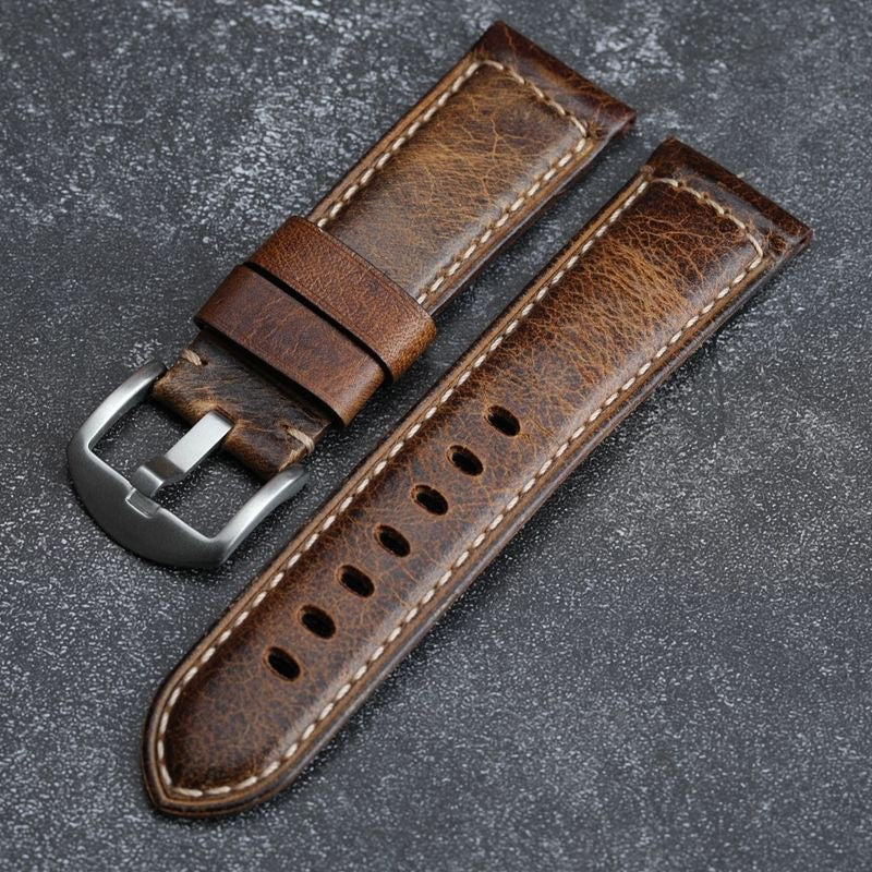 Óraszíj Apple Watch-hoz, viaszolt vintage marhabőr