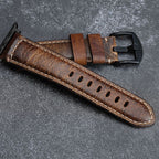 Óraszíj Apple Watch-hoz, viaszolt vintage marhabőr