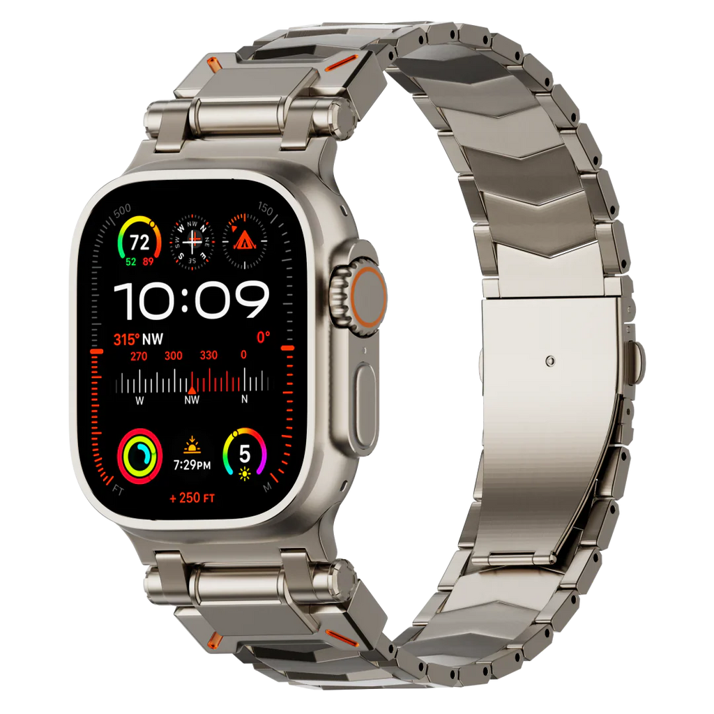 Elestra V01 titanový řemínek na hodinky pro Apple Watch, design ve tvaru V