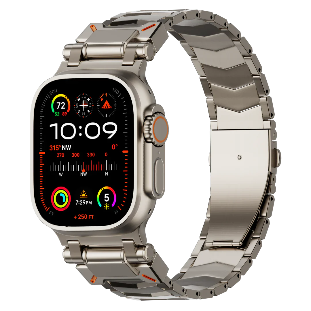Elestra V01 titanový řemínek na hodinky pro Apple Watch, design ve tvaru V